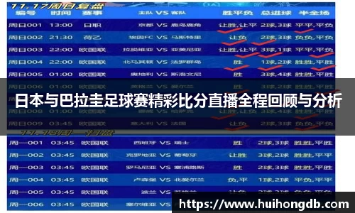 日本与巴拉圭足球赛精彩比分直播全程回顾与分析